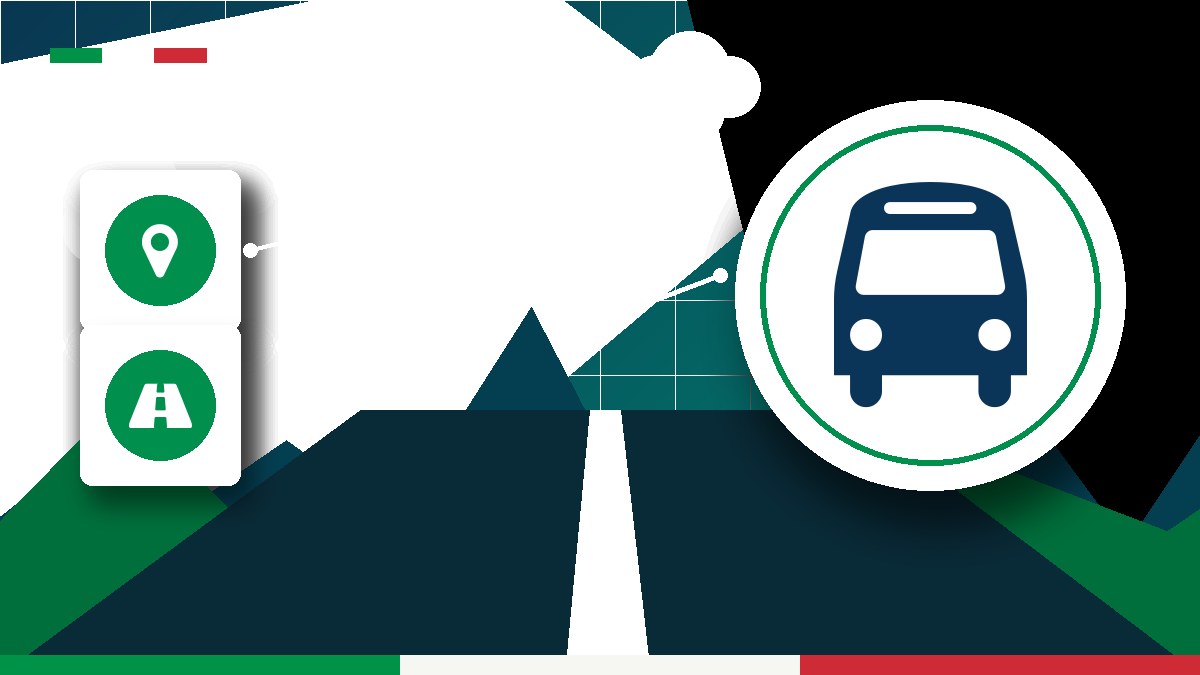 Illustrazione editoriale dedicata a autobus, pullman e biglietti