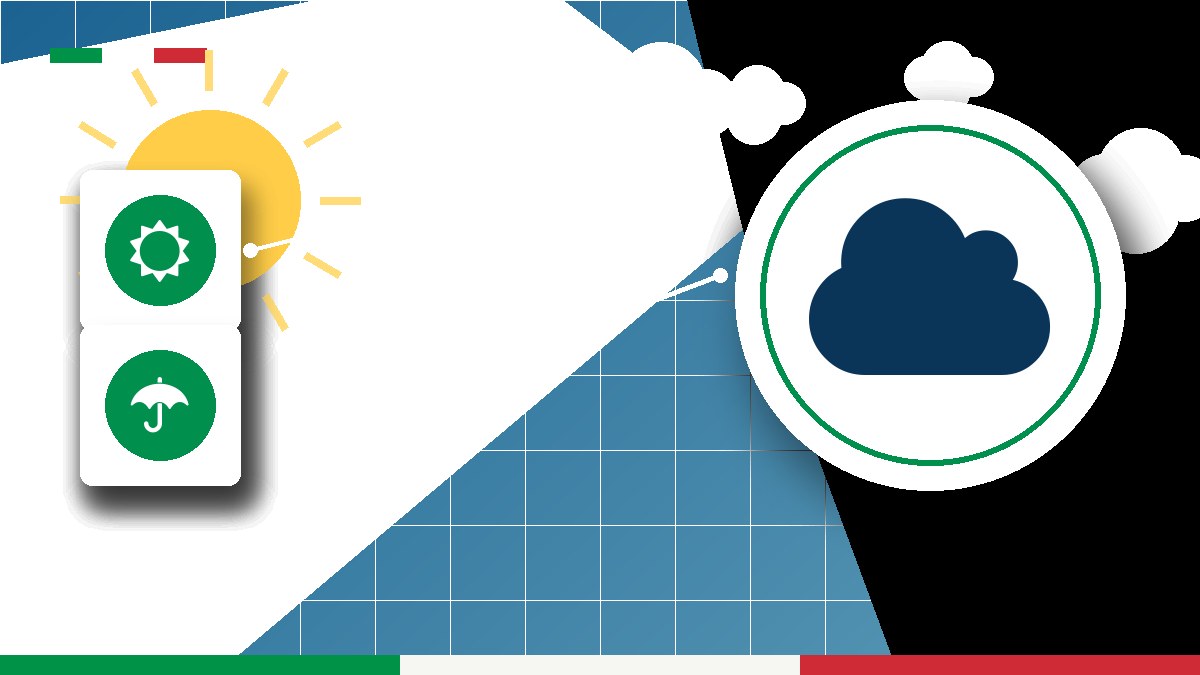 Illustrazione editoriale dedicata alle previsioni meteo per i viaggiatori