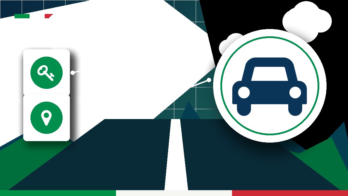 Illustrazione editoriale dedicata al noleggio auto per viaggiatori